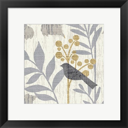 Framed Garden Leaves Square IV Print