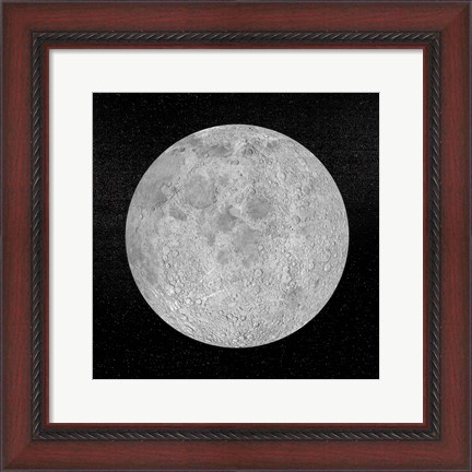 Framed Artists concept of a full moon in the universe at night Print