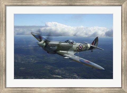 Framed Supermarine Spitfire MkXVI fighter warbird of the Royal Air Force Print