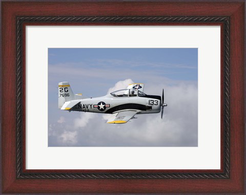 Framed T-28 Trojan trainer warbird in US Navy colors Print