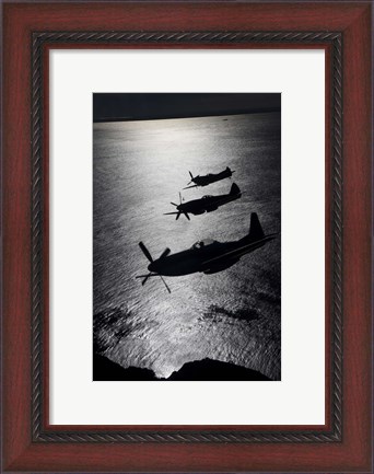 Framed Three P-51 Cavalier Mustang warbirds in flight Print