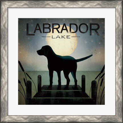 Framed Moonrise Black Dog Print