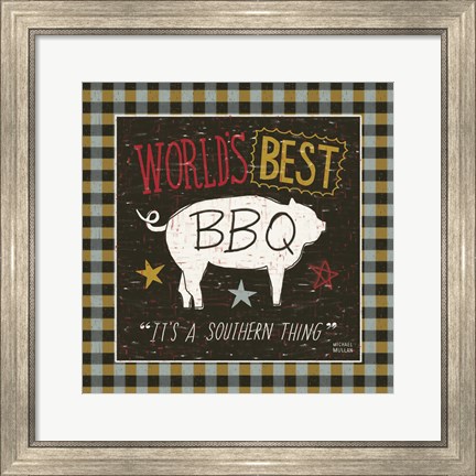 Framed Southern Pride Best BBQ Print