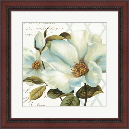 Framed White Floral Bliss II Print