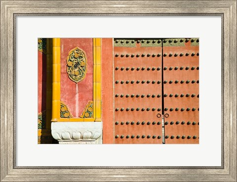 Framed Inner Courtyard doors, The Forbidden City, Beijing, China Print