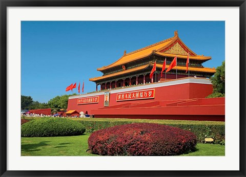 Framed Gate of Heavenly Peace Gardens, The Forbidden City, Beijing, China Print