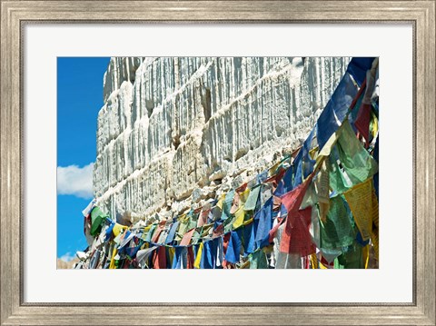 Framed Prayer Flags, Leh, Ladakh, India Print