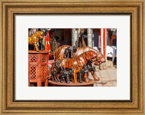 Framed Souvenir Tiger Sculptures, New Delhi, India Print