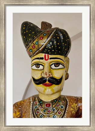 Framed Statue Head, Raj Palace Hotel, Jaipur, India Print