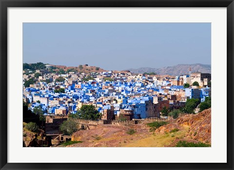 Framed Blue City of Jodhpur from Fort Mehrangarh, Rajasthan, India Print