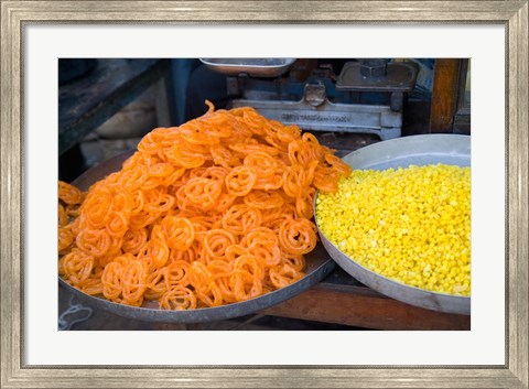 Framed Market Food in Shahpura, Rajasthan, Near Jodhpur, India Print