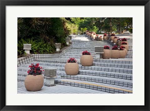 Framed Steps in Hong Kong Park, Hong Kong, China Print