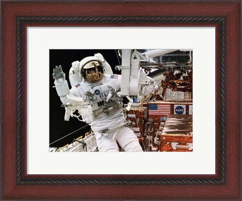 Framed Astronaut in a Space Shuttle Print