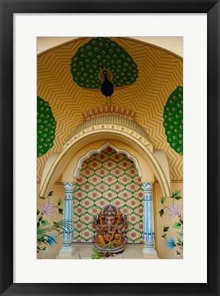 Framed Small shrine to Ganesh, Jaipur, Rajasthan, India. Print