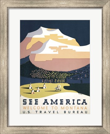 Framed See America - Welcome to Montana I Print