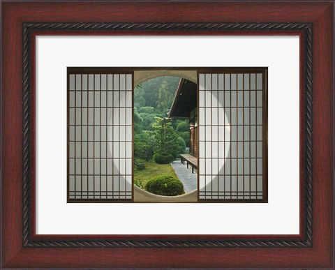 Framed Tea House Window, Sesshuji Temple, Kyoto, Japan Print