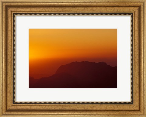 Framed Sunset on Petra Valley, Jordan Print