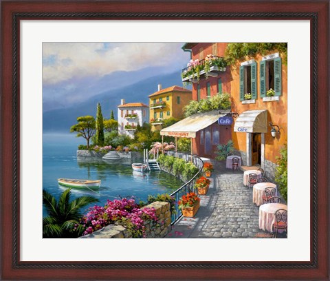 Framed Seaside Bistro Cafe Print