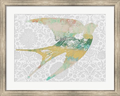 Framed Patterned Bird II Print