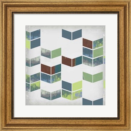 Framed Broken Chevron II Print