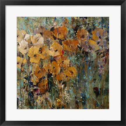 Framed Amber Poppy Field II Print