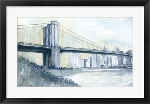 Framed City Bridge I Print