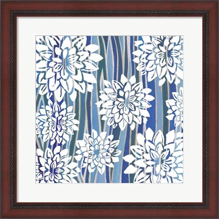 Framed Striped Dahlias I Print