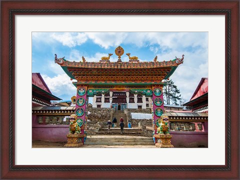 Framed Entrance to Tengboche Monastery, Nepal. Print