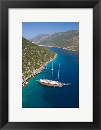 Framed Turkish Yacht, Fethiye bay, Turkey Print