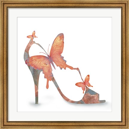 Framed Butterfly Shoe Swirl Print