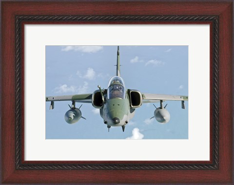 Framed Brazilian Air Force Embraer A-1B soars through the sky over Brazil Print