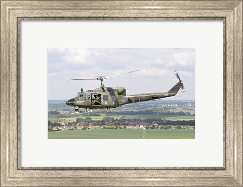 Framed Italian Air Force AB-212 ICO helicopter over France Print