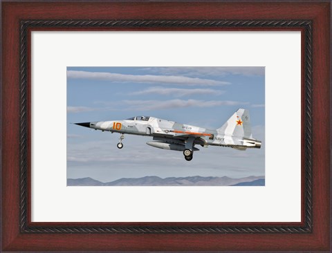 Framed Side view of a F-5N Freedom Fighter aircraft Print