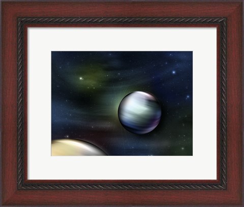 Framed Planets in Space Print