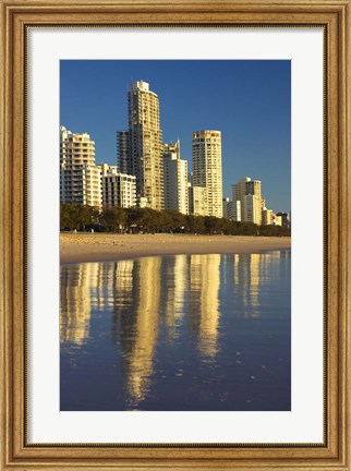 Framed Early Morning Light on Surfers Paradise, Gold Coast, Queensland, Australia Print