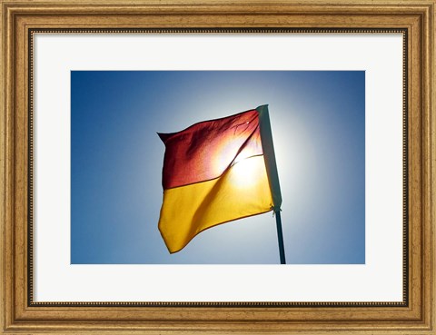 Framed Surf Lifesaving Flag, Queensland, Australia Print