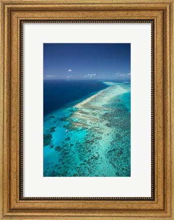 Framed Yacht, Great Barrier Reef, North Queensland, Australia Print