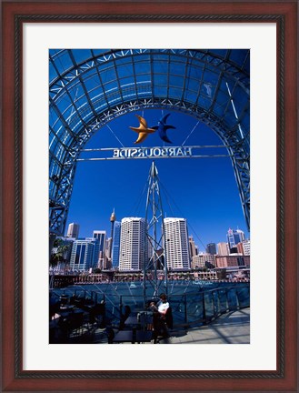 Framed Darling Harbor, Sydney Harbor, Australia Print