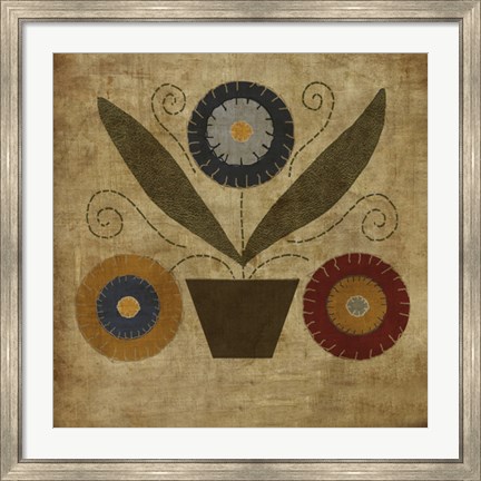 Framed American Penny Rug II Print