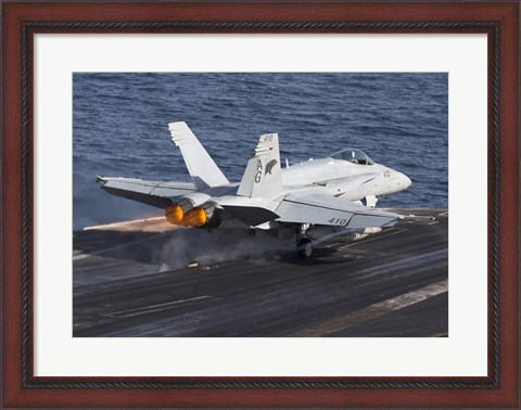 Framed F/A-18C Hornet Taking Off from the USS Dwight D Eisenhower Print