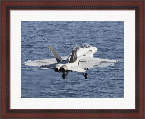 Framed F/A-18F Super Hornet Takes Of in the Arabian Sea Print