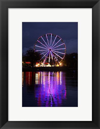 Framed Australia, Melbourne, Amusement Park, Ferris Wheel Print