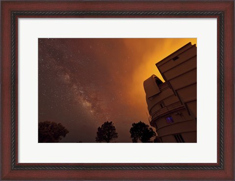 Framed Milky Way Appears through Smoke over the McDonald Observatory Print