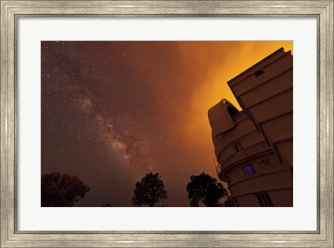 Framed Milky Way Appears through Smoke over the McDonald Observatory Print