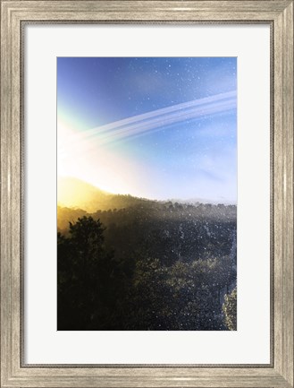 Framed Summer Turns to Winter on a Ringed Alien Planet Print