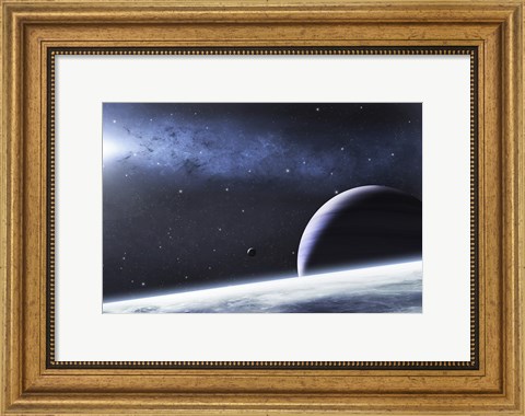 Framed Mysterious Ligh Illuminates a Small Nebula Print