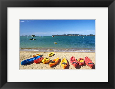 Framed Kayaks, Paihia, Northland, New Zealand Print