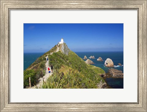 Framed Lighthouse, Nugget Point, South Island, New Zealand Print