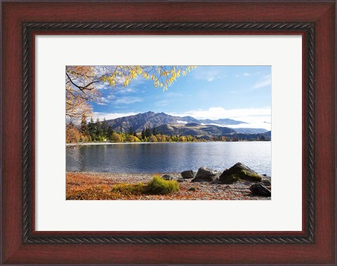 Framed Glendhu Bay, Lake Wanaka, Otago, South Island, New Zealand Print