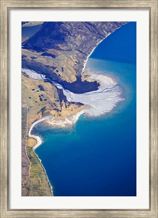 Framed Dingle Burn Entering Lake Hawea, South Island, New Zealand Print